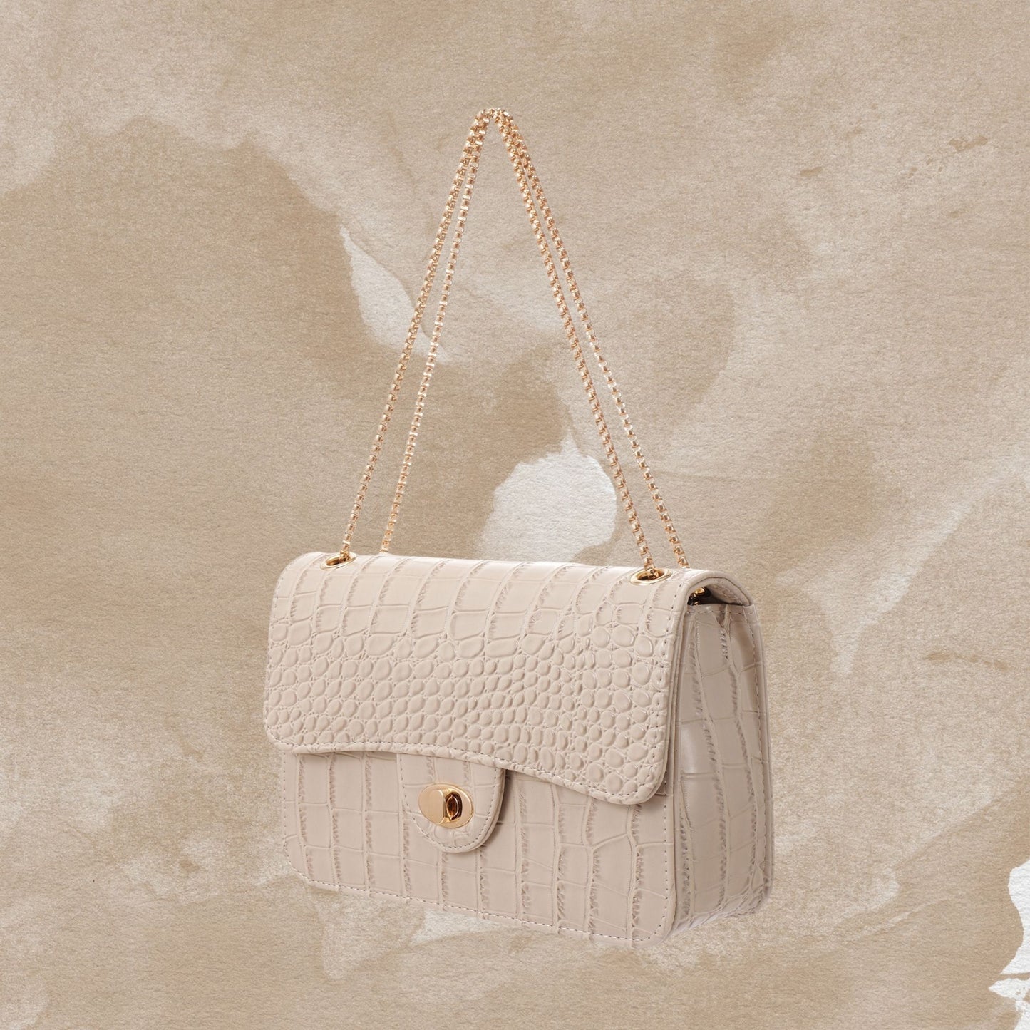 Jacobsz Atelier Essentials · Croco Shoulder Bag · Beige