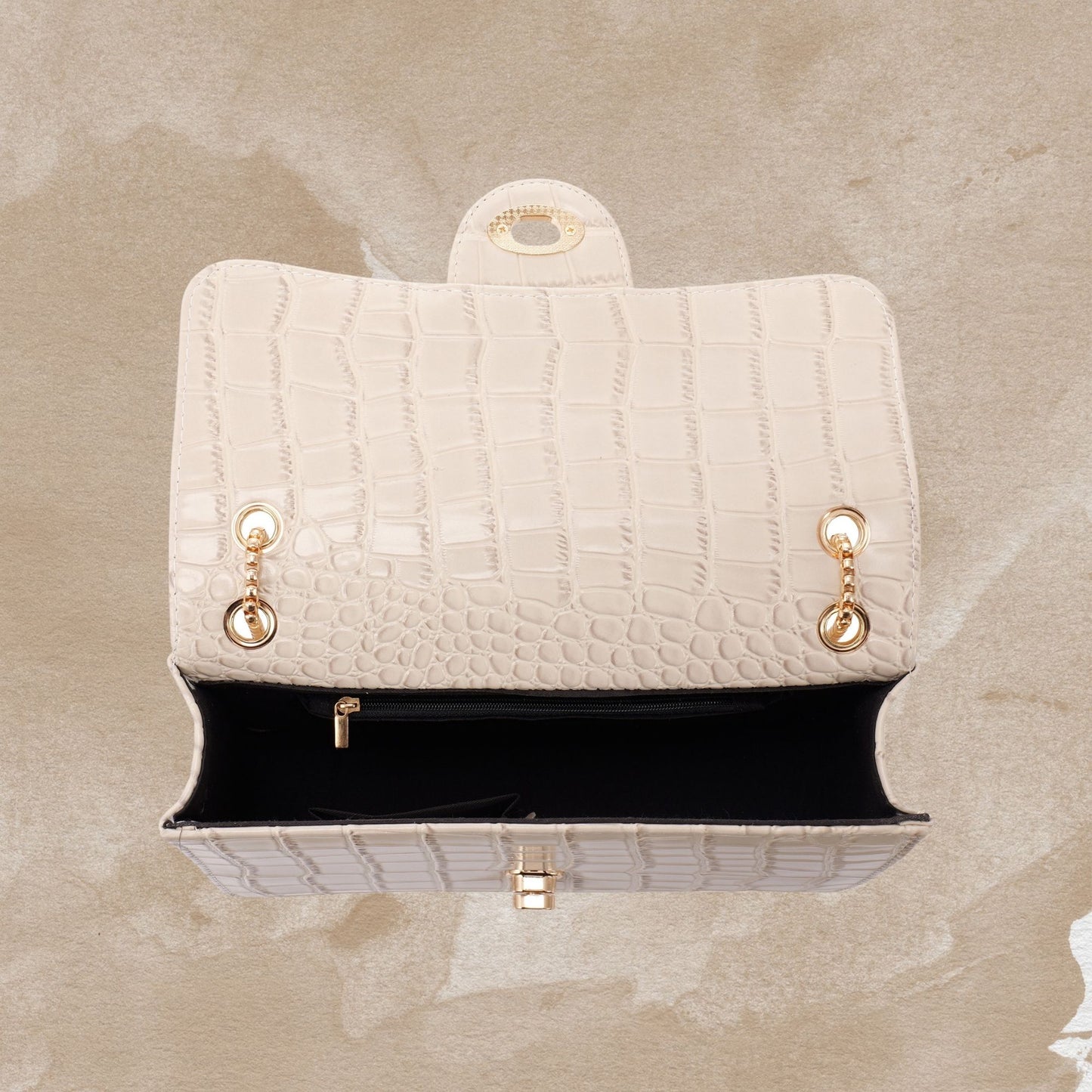 Jacobsz Atelier Essentials · Croco Shoulder Bag · Beige